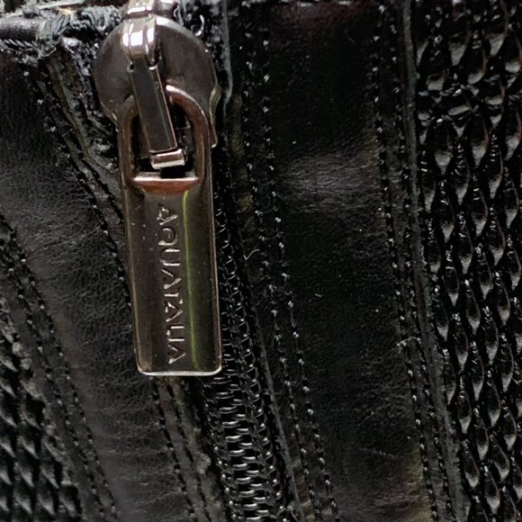 AQUATALIA by Marvin K Undy Black Woven Elastane & Leather Riding Boot - Picture 12 of 13